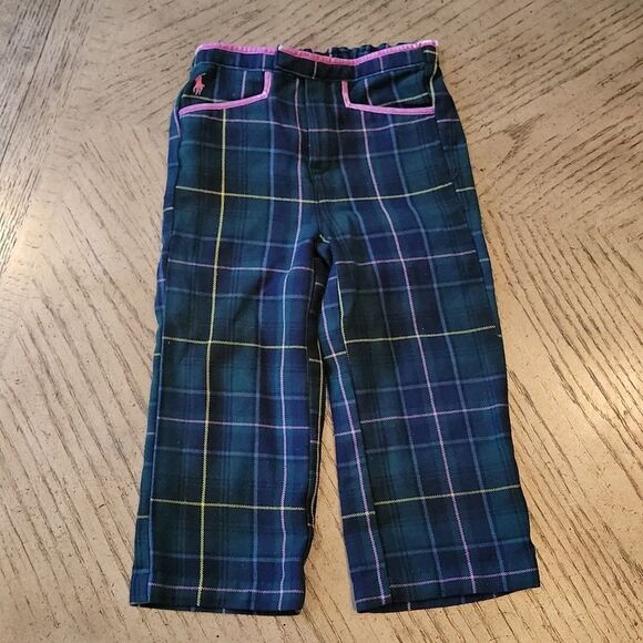 3T girls Ralph Lauren plaid pants 💚💗 - Picture 1 of 6